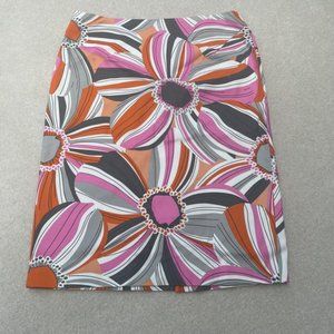 Ideology Floral Pencil Skirt in Orange, Pink, Gray, White
